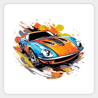 Sports Car Cartoon Illustration Magnet